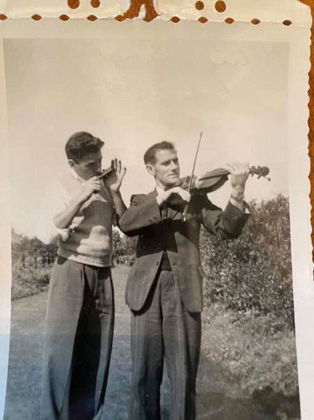 Richard with George Crozier. Courtesy of the Crozier family.