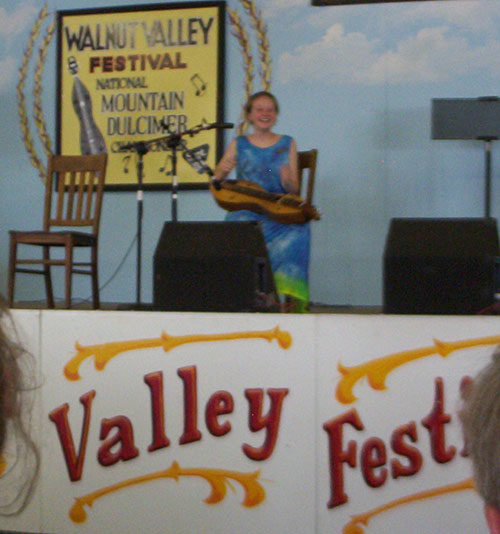 Erin performing at the National Mountain Dulcimer Championship in 2004.