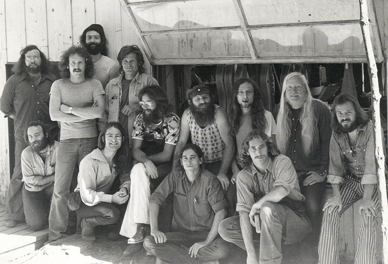 Howard Rugg, Michael Rugg and Steve Jackel with CapriTaurus crew, early 1970s